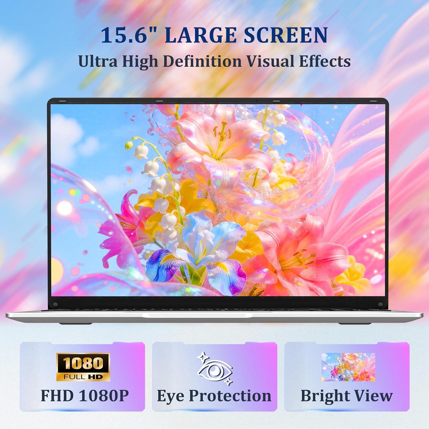 2026 Laptop, 15.6” Laptops Celeron N4000 Processor with 8GB RAM DDR4 256GB SSD, UHD Graphics 600, FHD 1920*1080, 180 Angle Opening Lap Top, BT 4.2, Wifi 5, Lightweight Portable Laptop Computer