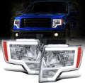 - Fits 2009-2014 Ford F150 LED Tube Headlights Replacement Assembly Pair | Chrome