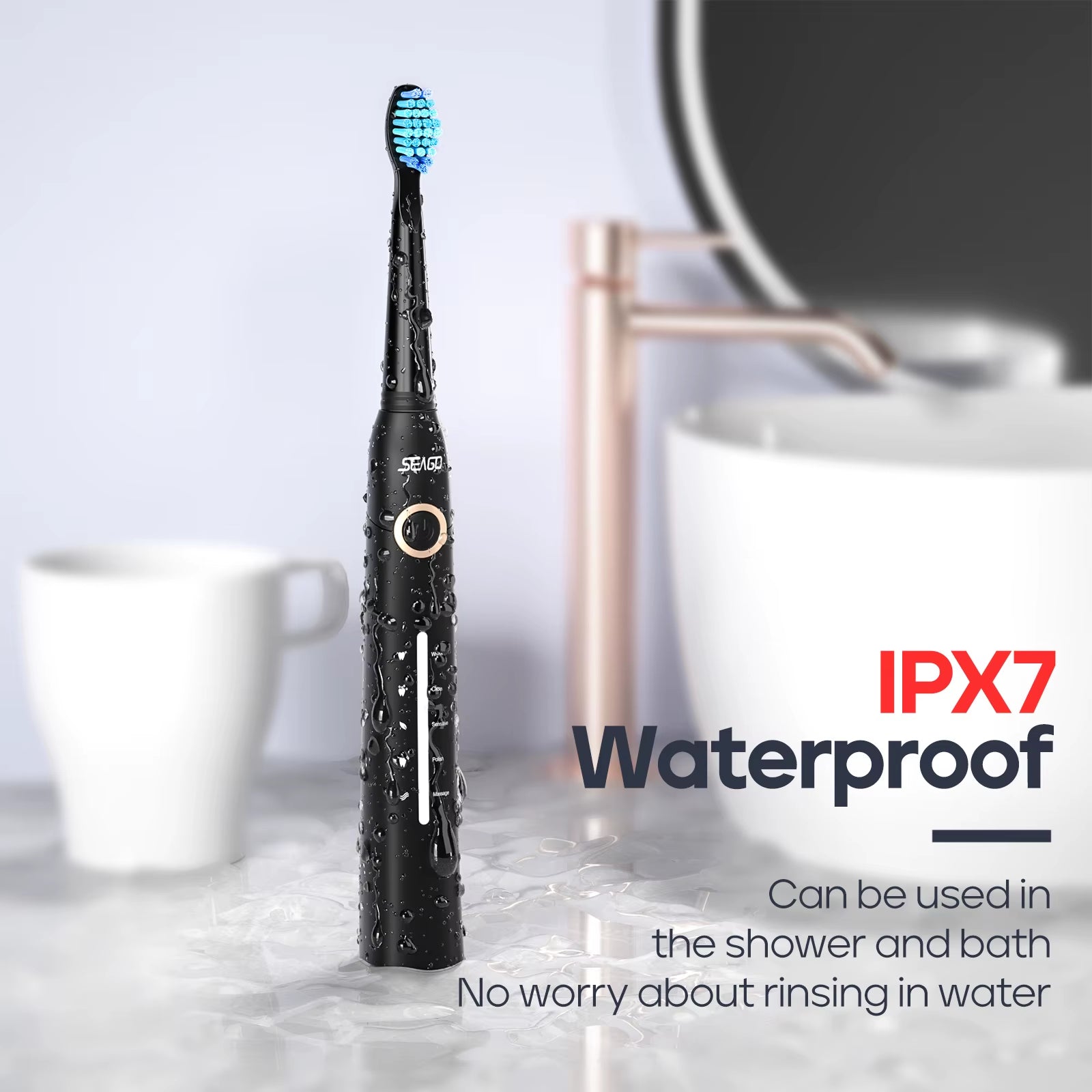 Electric Toothbrush Tooth Brush USB Rechargeable Adult Ultrasonic Teeth Cleaning 10 Replacement Toothbrush Heads