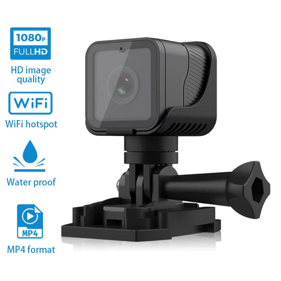Equipped with Wifi Waterproof Camera, High-Definition 1080P Portable Sports Mini Camera, Motorcycle and Bicycle Driving Recorder