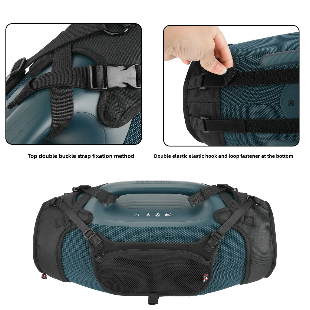 Travel Carrying Strap for JBL Boombox 4 Waterproof Bluetooth Speaker, Shoulder Strap with Two Side Covers Travel Pouch