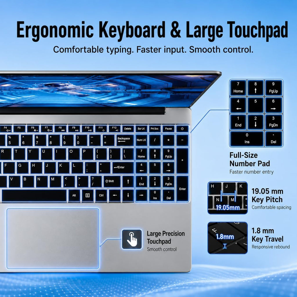 2026 Laptops Computer,15.6" Windows 11 Pro Laptop with Office 365 Included,8Gb RAM 256GB Ssd,Intel Pentium Process,6H Battery,Mini Hdmi,Cam|Mic,Portable Thin Lap Top for College Student Business Work