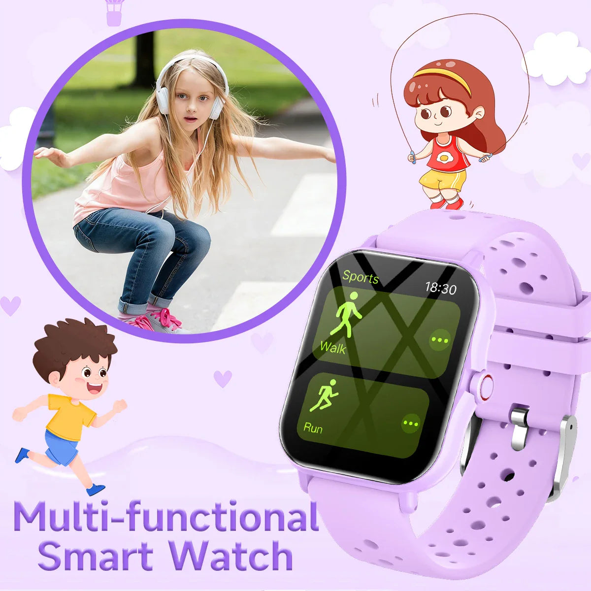 2026 Smartwatch with 1.83-Inch Screen | Bluetooth Call Fitness Tracker for Kids and Adults