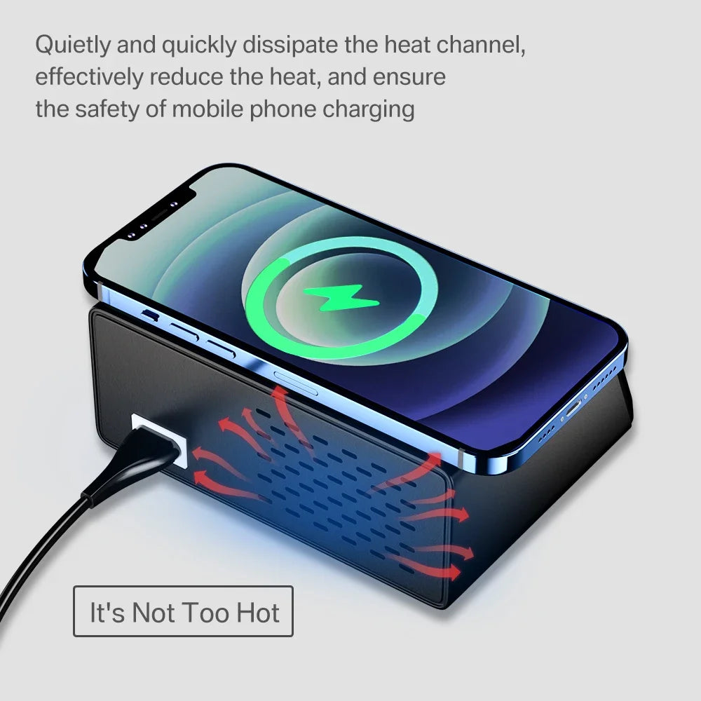 100W 8 Ports USB Charger Quick Charge 3.0 Adapter HUB Wireless Charger Charging Station PD Fast Charger for Iphone 11 13 Samsung