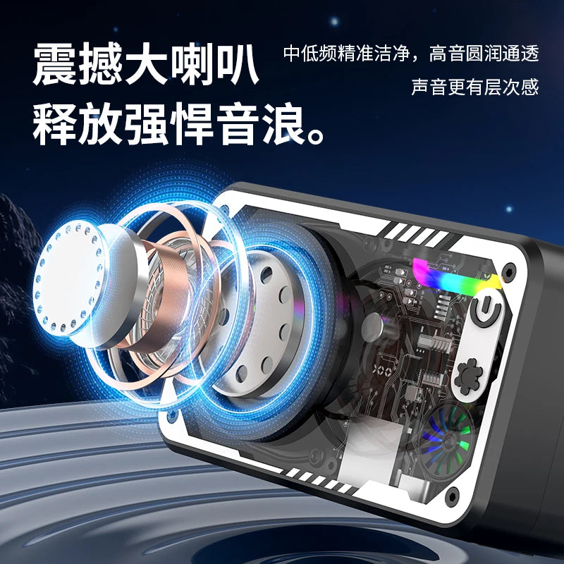 Transparent Mecha V1 Wireless Bluetooth Speaker Sound Light Rhythm Subwoofer TWS Stereo Cyberpunk Music Center Hands-Free Call