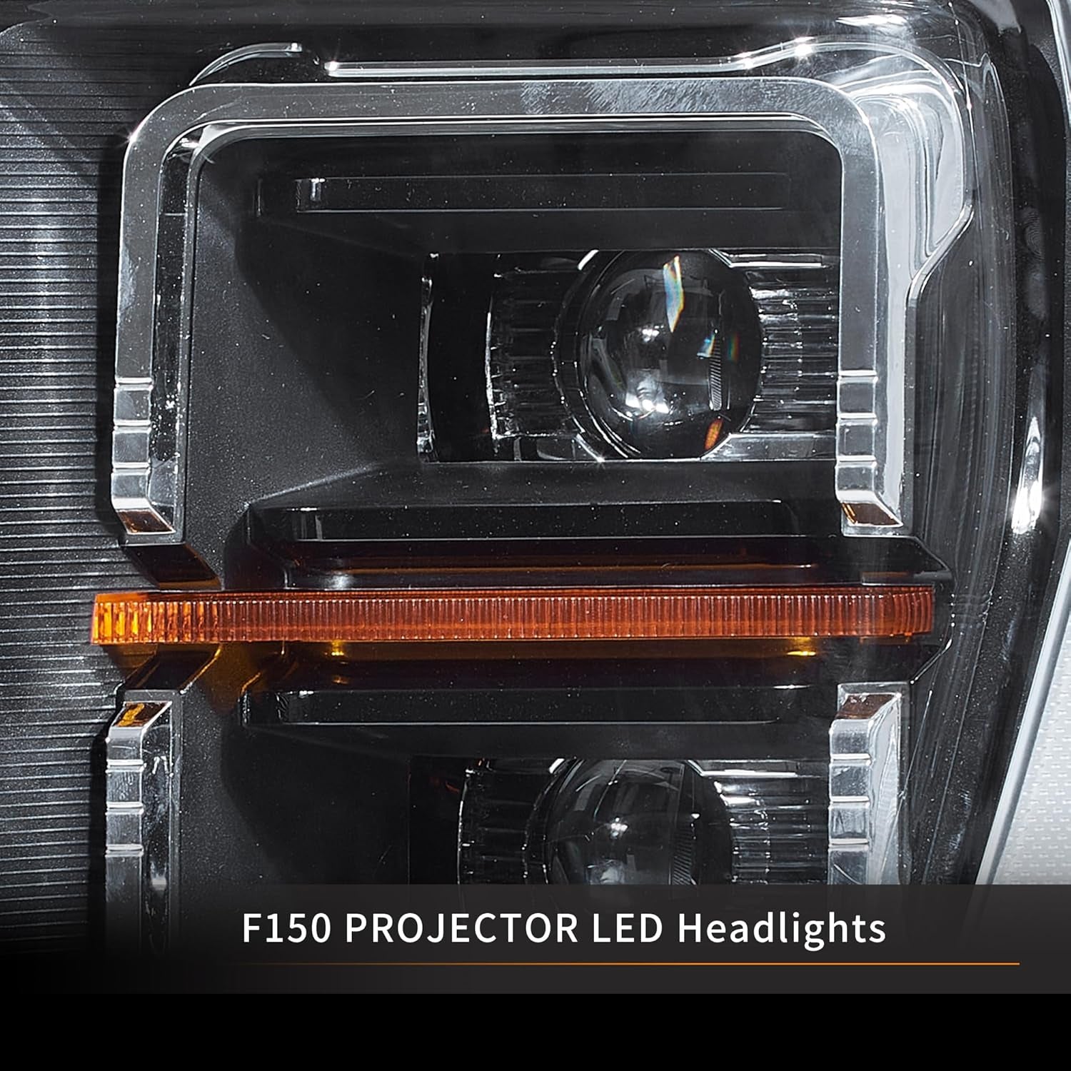 VLAND LED Dual Beam Projector Headlights for Ford F150 XL, XLT, Lariat, Tremor, Raptor, King Ranch, Platinum, Limited 2021 2022 2023 14Th Gen Driver & Passenger Side, Not for F-150 Lightning