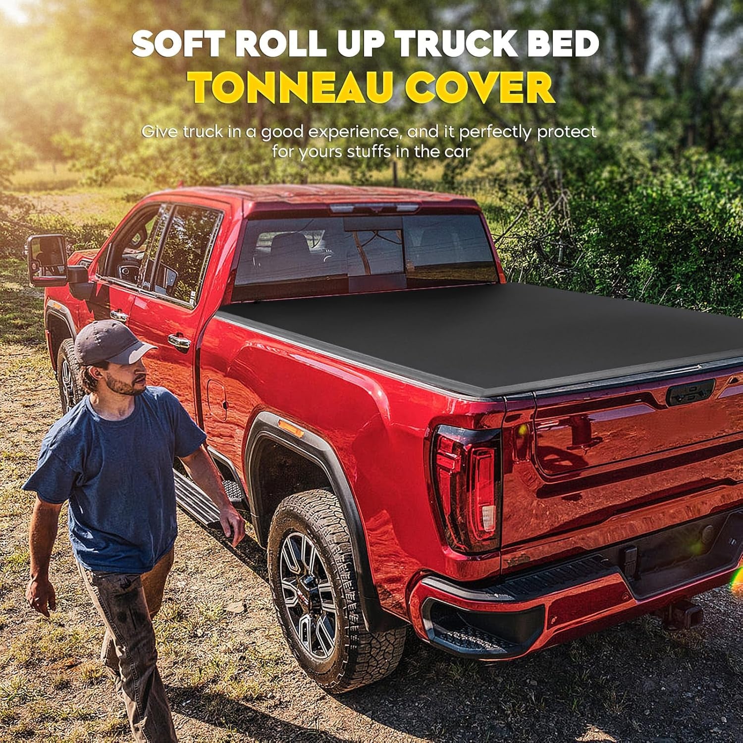 5.5Ft Soft Roll up Truck Bed Tonneau Cover Fit for 2015-2025 Ford F150, 2022-2025 F150 Lightning, Only Fits 5.5Ft (67.1") Fleetside/Styleside Bed