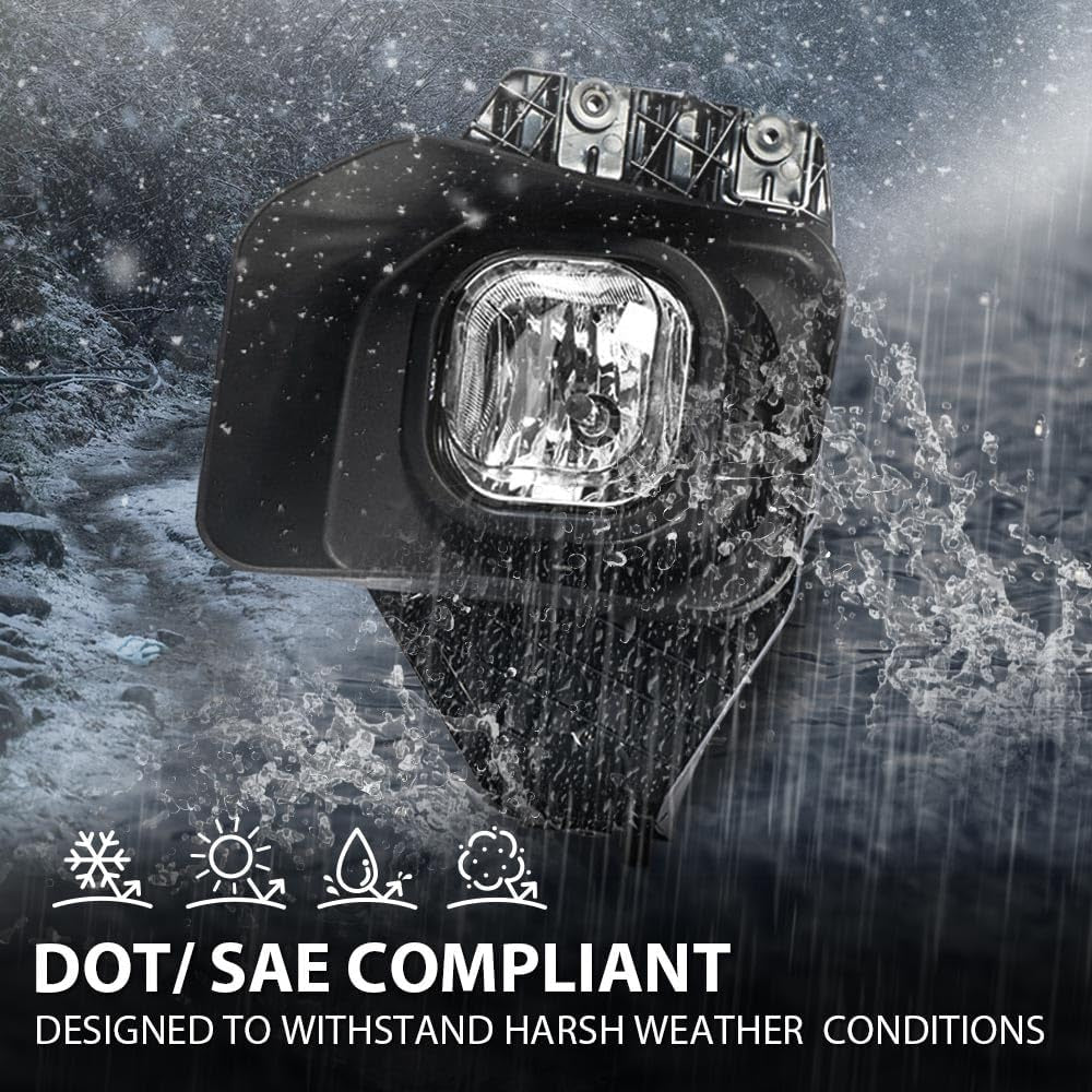 Fog Lights Driver and Passenger Side W/Harness and Switch Compatible with Ford F250 F350 F450 F550 Super Duty 2011-2016 Front Bumper Fog Lamp FO2593230 FO2592230 Clear Lens