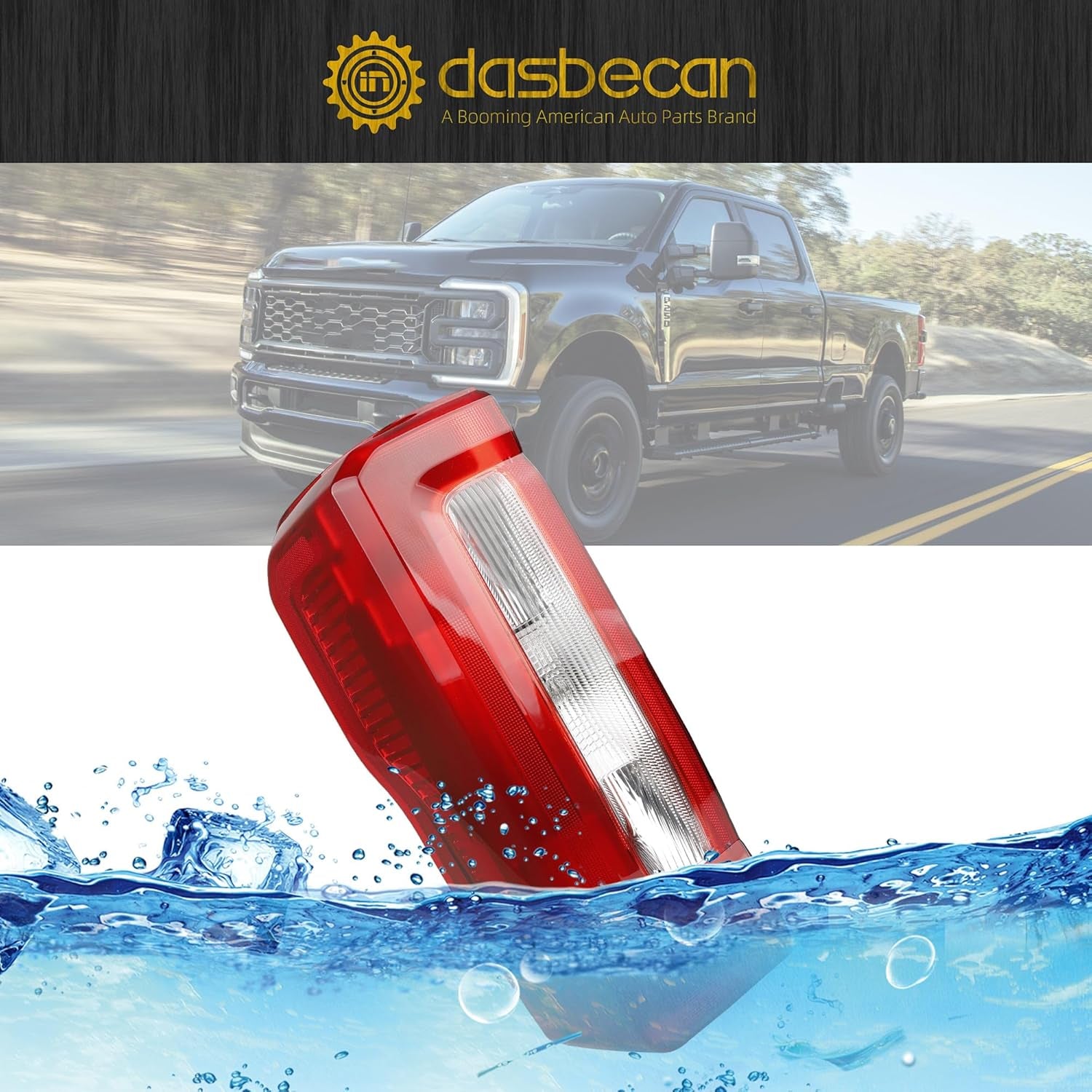 Tail Light Assembly Halogen Type Compatible with 2023-2026 Ford F250 F350 Super Duty (No Blind Spot) Taillight Rear Lamp Left Driver Side Replace PC3Z13405D