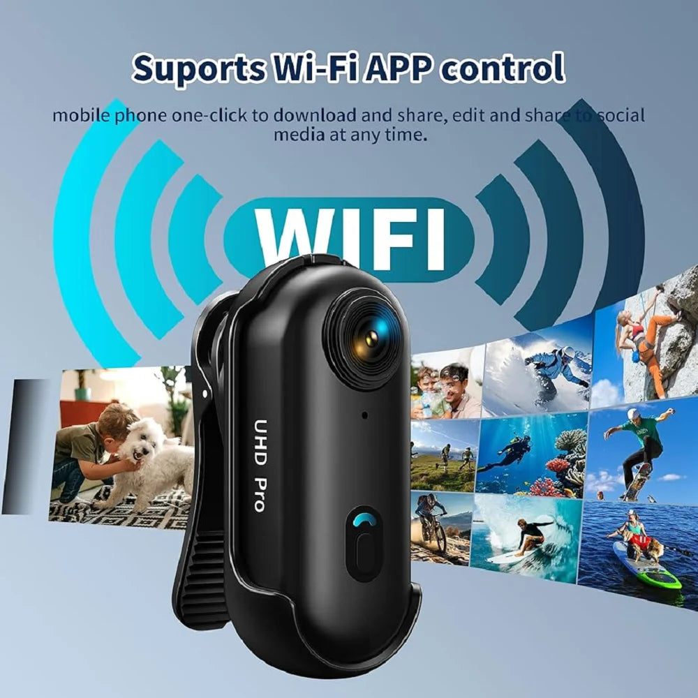 POV 4K Magnetic Body Cam Small Wireless Action Camera Magsafe Vlogging Recorder Youtube Sports Ultra Portable Smart Pro Camera