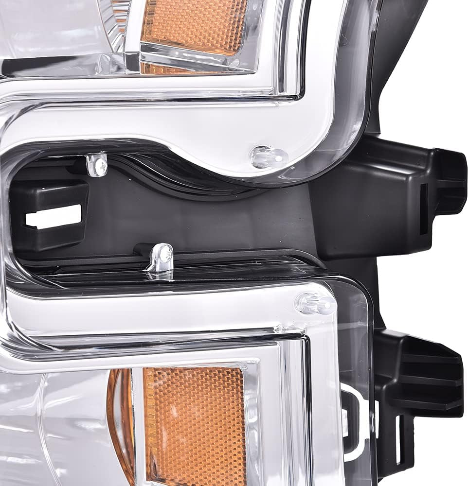 Headlights Assembly, Compatible with 2015 2016 2017 Ford F150 Replacement Headlights Assembly Headlamps Right Halogen Clear Lens Faros Conjunto De Faros