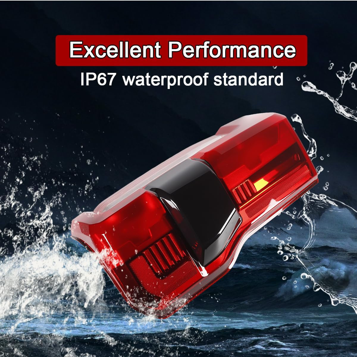 Tail Lights Compatible with 2023 2024 Ford F250 F350 Super Duty Halogen Type W/Blind Spot (Module NOT Included) Rear Brake Lamp Signal Assembly ‎Replace PC3Z13404B FO2801294 (Left Driver Side)