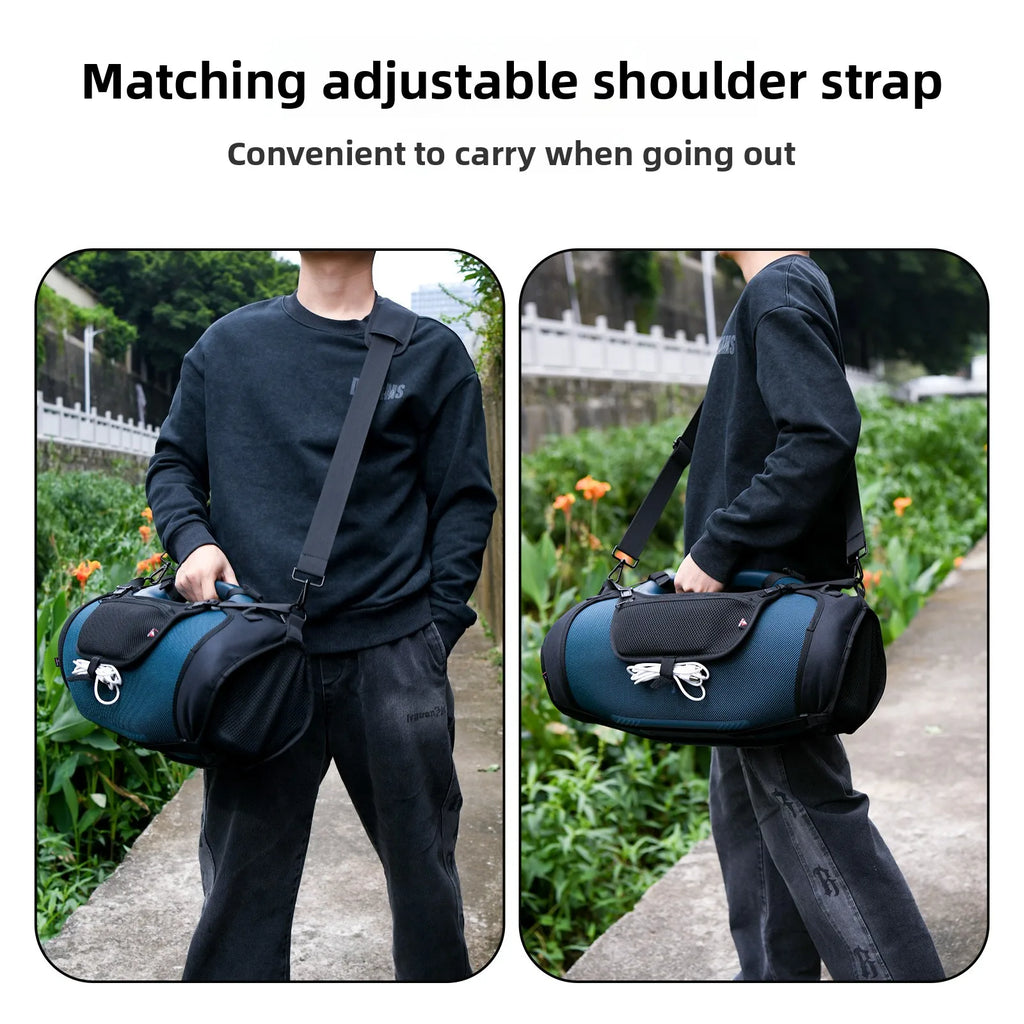 Travel Carrying Strap for JBL Boombox 4 Waterproof Bluetooth Speaker, Shoulder Strap with Two Side Covers Travel Pouch