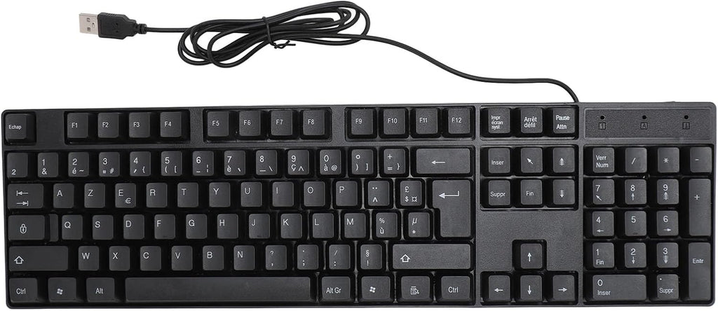 104 Keys USB Wired Gaming Keyboard, Ergonomic Design, Minority Language Keyboard with 1.5M Cable, for Office, Computer, and Laptop, 4.9Ft Cable (French(Azerty Layout)), q7809Fxogu-14