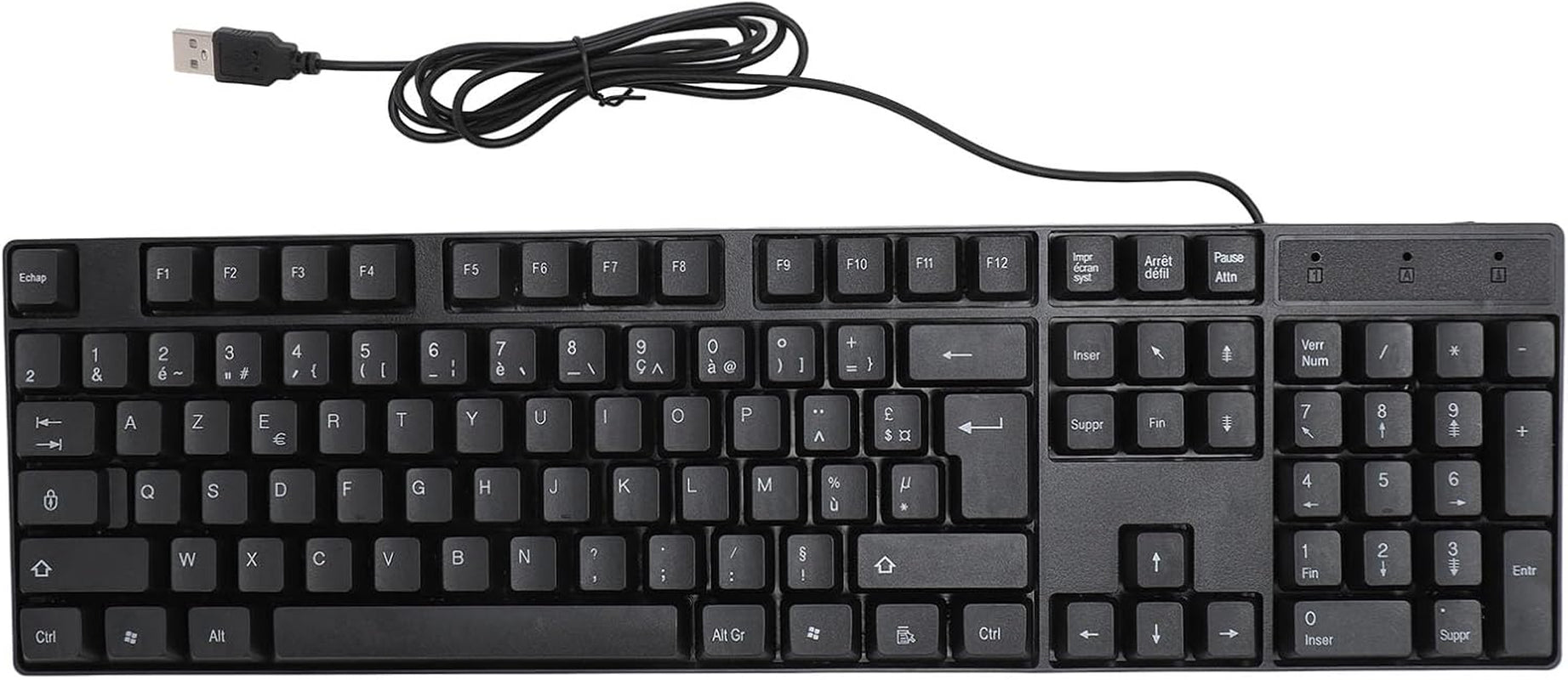 104 Keys USB Wired Gaming Keyboard, Ergonomic Design, Minority Language Keyboard with 1.5M Cable, for Office, Computer, and Laptop, 4.9Ft Cable (French(Azerty Layout)), q7809Fxogu-14