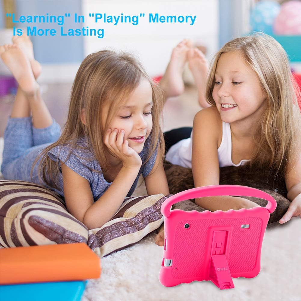 Kids Tablet 7 Toddler Tablet for Kids Edition Tablet with Wifi, Android Children Tablet for Toddlers 32GB with Parental Control Shockproof Case(Roser)