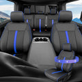 ® for Ford F150 Seat Covers: 2015-2026 Supercrew/Crew Cab, Full Set Faux Leather Truck Seat Covers for F-150 XL XLT, Car Accessories Custom Fit Pickup Seat Protectors for Ford F 150, Black/Blue