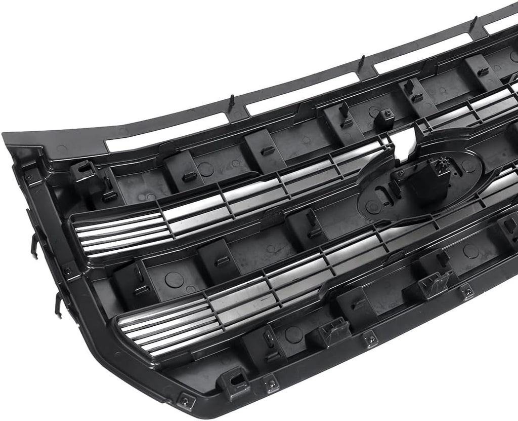 Front Grill Grille Fits 2015-2017 Ford F150 Lariat Style Matte Black Mesh W/Camera Hole Replace for FL3Z8200GA
