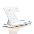 LED Fast Wireless Charger Stand 3 in 1 Foldable Charging Station for Iphone 17 16 15 Pro Max Apple Watch 9 8 7 6 5 Airpods Pro