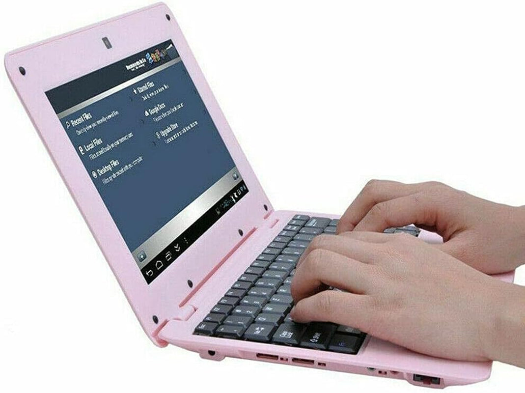 10.1" Inch Kids Netbook Laptop, Powered by Android 6.0, Quad Core Processor, 1Gb Ram, 8Gb Storage, Bluetooth, Wifi, + Customized Laptop Bag,-Pink