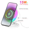 15W Magnetic Wireless Chargers 3 in 1 Phone Charge Dock Station Fast Charging Bluetooth Lighting for Magsafe Iphone Samsung