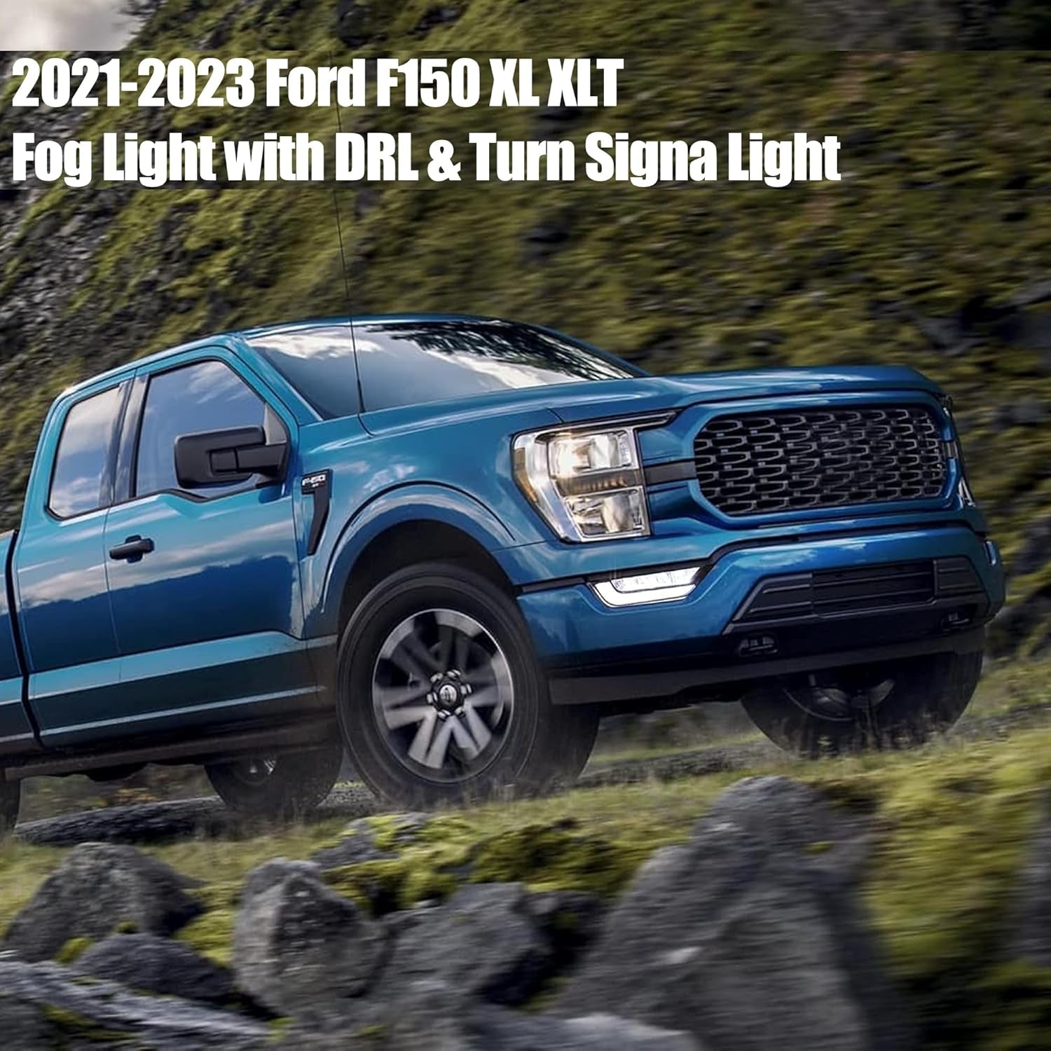 LED Fog Light W/Running Turn Signal Compatible for 2021 2022 2023 Ford F150 XLT Fog Light Set Full Led Light Bumper Fog Lamps Assembly