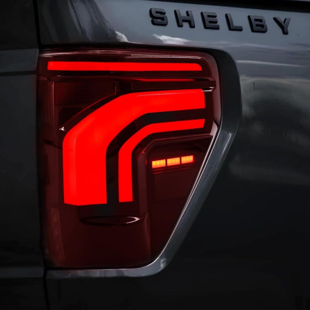 Upgrade Tail Lights for Ford F150 F-150 All Models 2021-2025 14Th Gen New Taillights with Startup Animation Flashing Turn Signal Running Reverse Brake Stop Rear Lamp(Red)