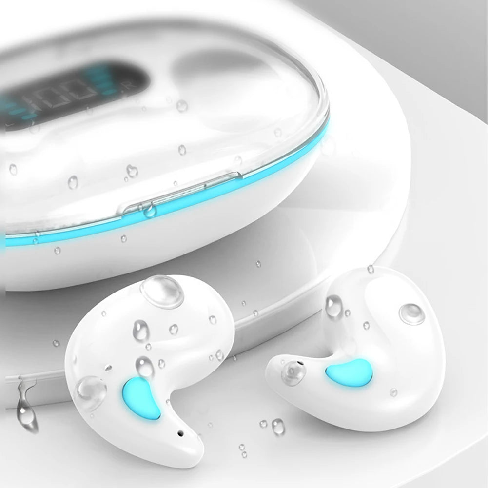 BT 5.3 Invisible Sleep Earphones Touch Control Sense-Free Micro Sleep Earbuds IPX5 Waterproof Open Ear Headsets for Better Sleep