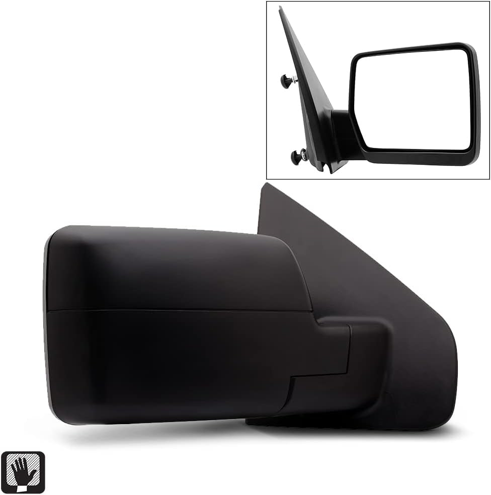 - for 2004-2014 Ford F150 F-150 Pickup Truck Manual Non-Heated Original Style View Side Mirror Passenger Side, Black