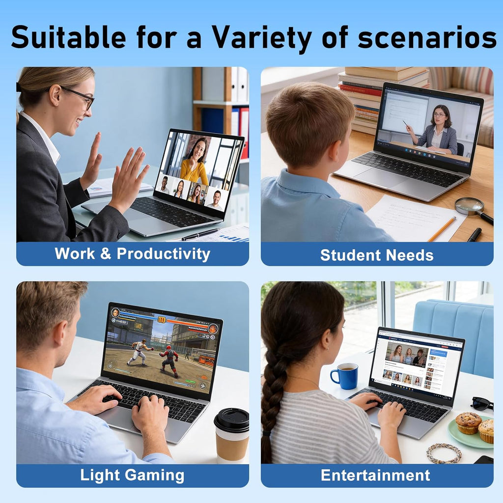 2026 Laptops Computer,15.6" Windows 11 Pro Laptop with Office 365 Included,8Gb RAM 256GB Ssd,Intel Pentium Process,6H Battery,Mini Hdmi,Cam|Mic,Portable Thin Lap Top for College Student Business Work