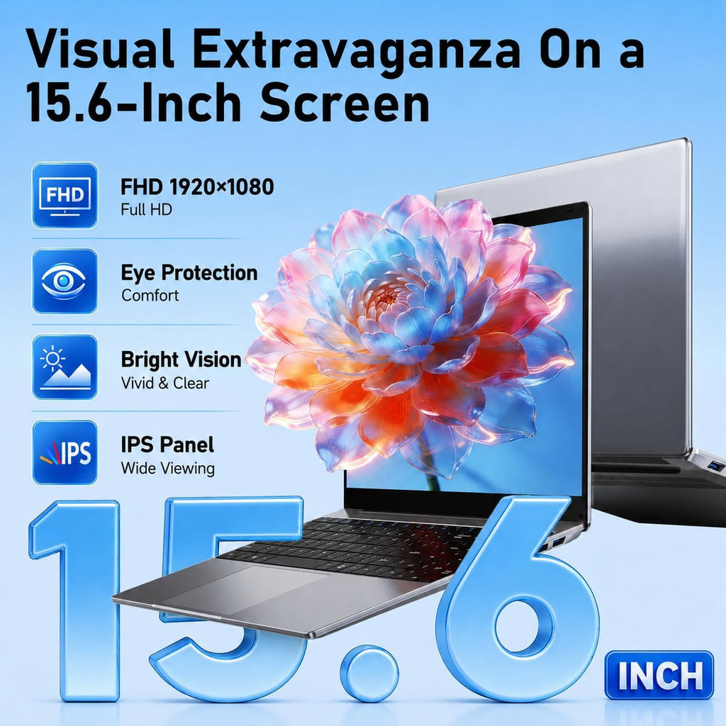 2026 Laptops Computer,15.6" Windows 11 Pro Laptop with Office 365 Included,8Gb RAM 256GB Ssd,Intel Pentium Process,6H Battery,Mini Hdmi,Cam|Mic,Portable Thin Lap Top for College Student Business Work