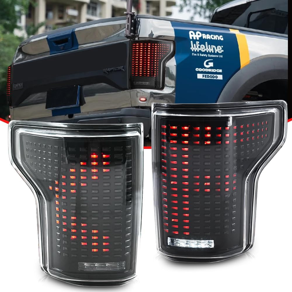 Tail Light for Ford F150 F-150 2015-2020 Taillights without Blind Spot Driver&Passenger Side Running Brake Stop Rear Lamp Plug&Play 1 Pair
