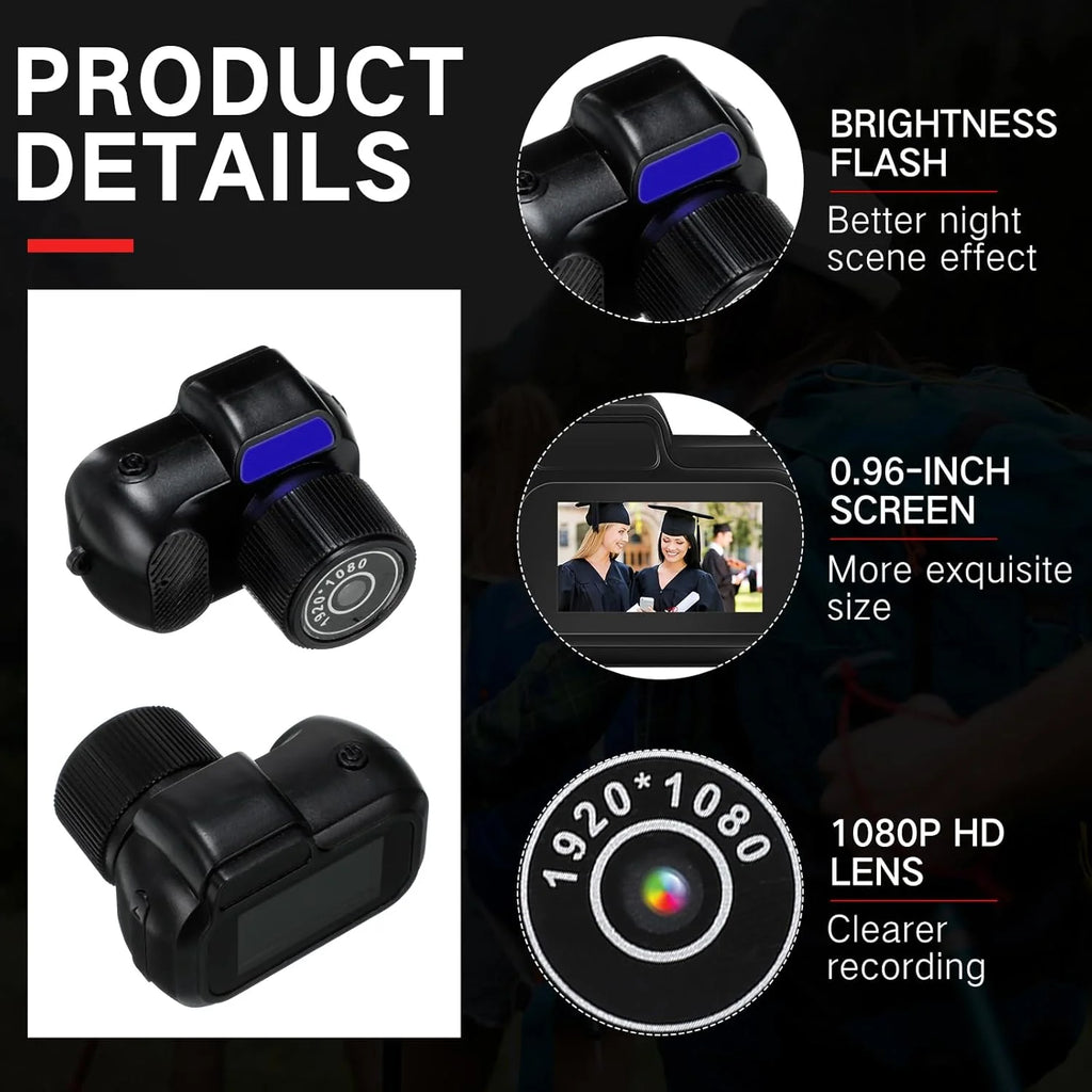 Retro Mini Camera with Screen Indoor Home Outdoor 1080P HD Portable Very Small Camera Video Support TF Card Holiday Gifts
