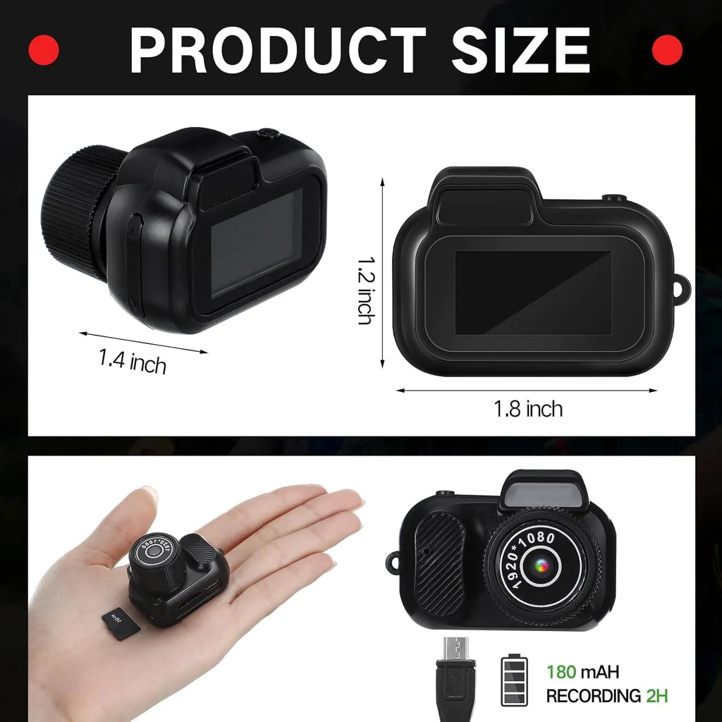 Retro Mini Camera with Screen Indoor Home Outdoor 1080P HD Portable Very Small Camera Video Support TF Card Holiday Gifts