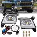 LED Fog Lights Kit Compatible with Chevrolet Silverado 1500 2019-2022 New Body/Ltd, 2500HD 3500HD 2020-2023, Front Bumper Fog Lamps Pair Replaces 84509651 84509652