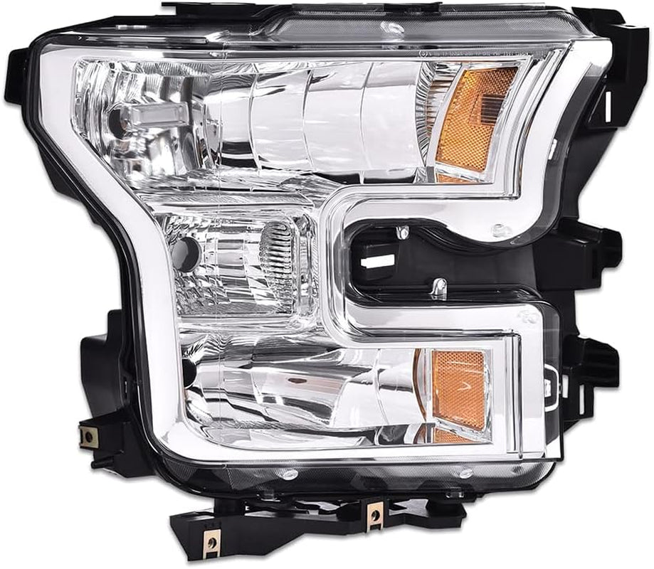 Headlights Assembly, Compatible with 2015 2016 2017 Ford F150 Replacement Headlights Assembly Headlamps Right Halogen Clear Lens Faros Conjunto De Faros