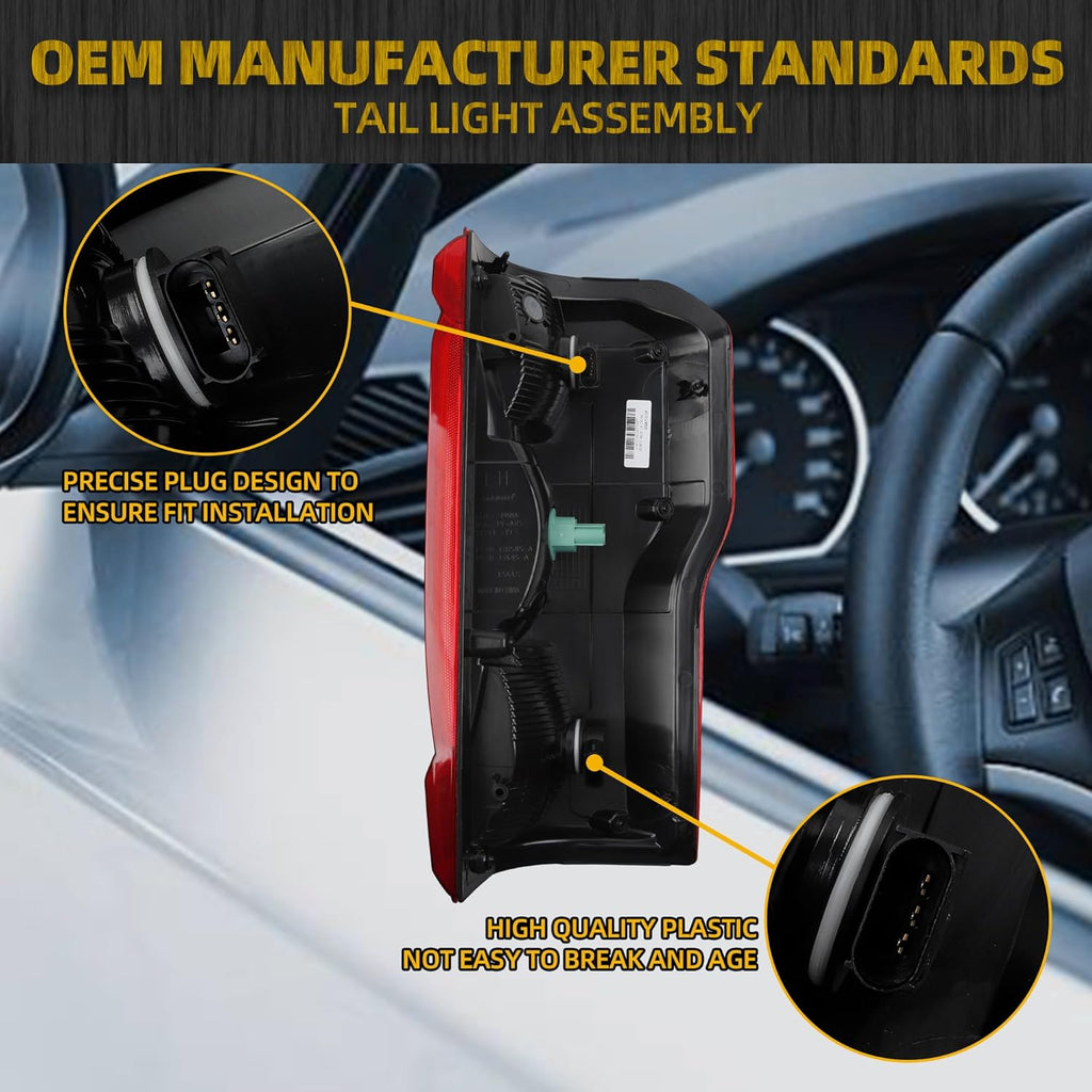 Tail Light Assembly Halogen Type Compatible with 2023-2026 Ford F250 F350 Super Duty (No Blind Spot) Taillight Rear Lamp Left Driver Side Replace PC3Z13405D