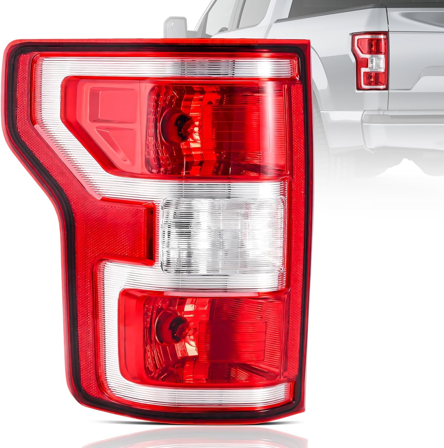 F50 Tail Lights Assembly Compatible with 208 209 2020 Ford F50 Left Driver Side Taillight Brake Lamps Bulb and Harness Replace JL3Z3405H
