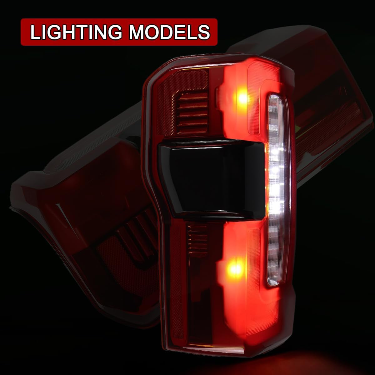Tail Lights Compatible with 2023 2024 Ford F250 F350 Super Duty Halogen Type W/Blind Spot (Module NOT Included) Rear Brake Lamp Signal Assembly ‎Replace PC3Z13404B FO2801294 (Left Driver Side)