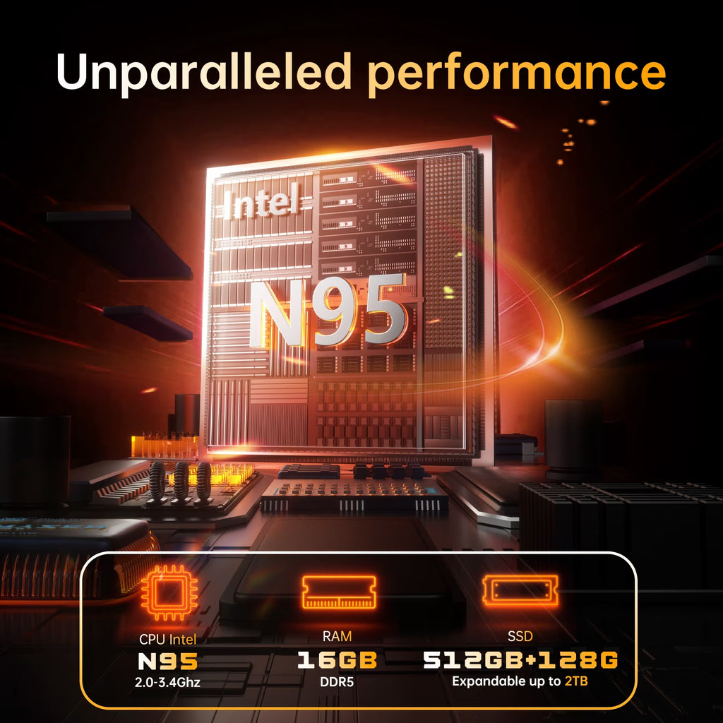 17.6" Laptop Windows 11, 16GB DDR4 640GB Storage Laptop Computer, 4-Core Intel N95 Processor(Up to 3.4Ghz), 100% Srgb, Backlit Keyboard, 1Yr Office 365 Free, Black