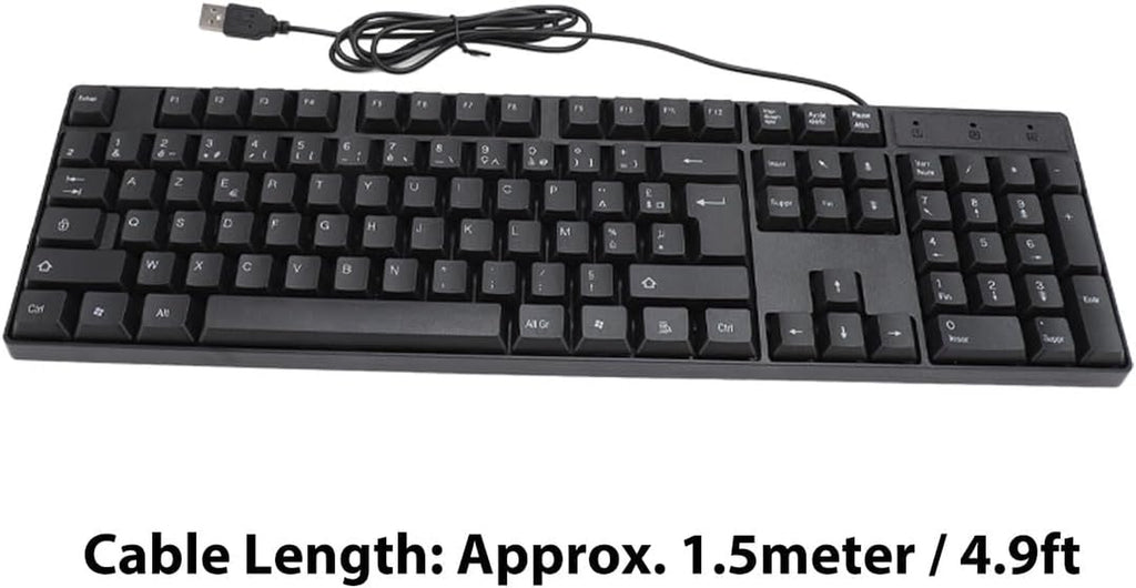104 Keys USB Wired Gaming Keyboard, Ergonomic Design, Minority Language Keyboard with 1.5M Cable, for Office, Computer, and Laptop, 4.9Ft Cable (French(Azerty Layout)), q7809Fxogu-14
