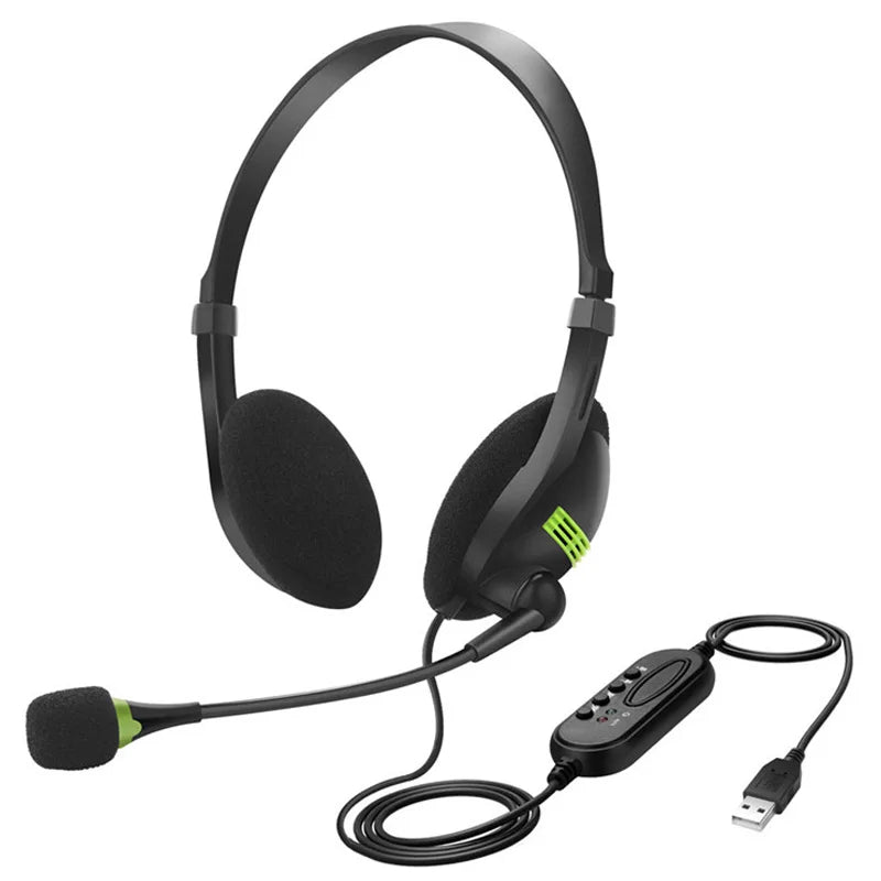 3.5Mm Wired Headphones Microphone Universal USB Headset with Microphone for PC /Laptop/Computer