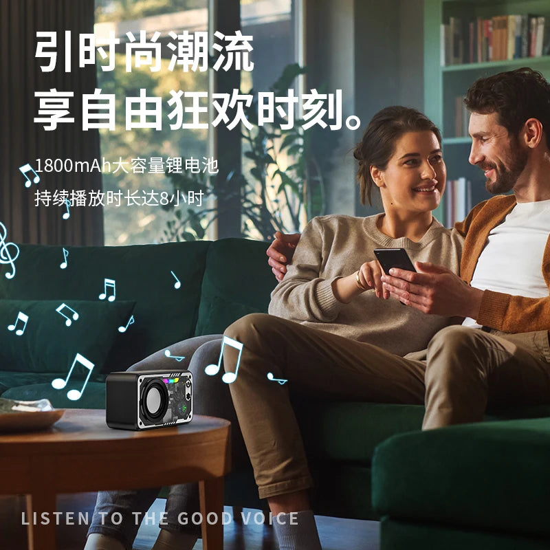 Transparent Mecha V1 Wireless Bluetooth Speaker Sound Light Rhythm Subwoofer TWS Stereo Cyberpunk Music Center Hands-Free Call