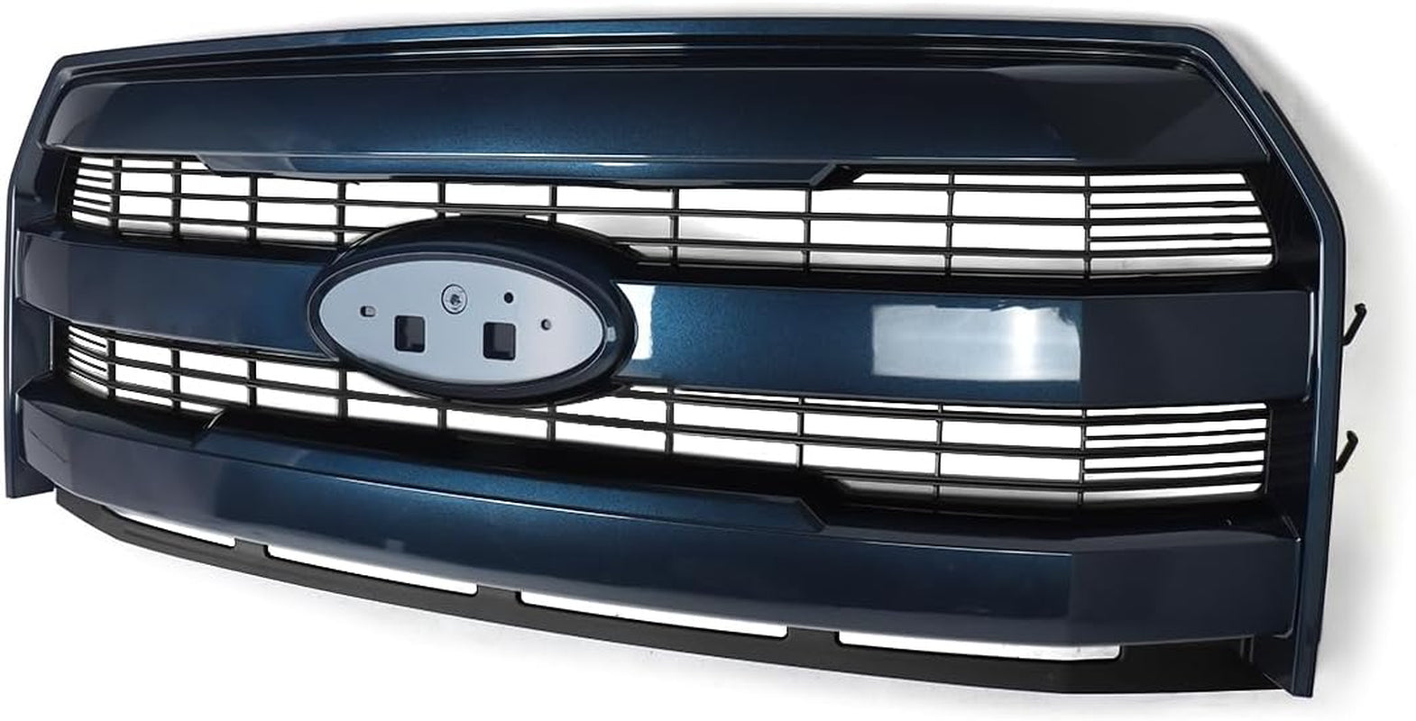 Blue Jeans Mesh Grille Assembly Compatible with 2015-2017 Ford F150 Lariat Style Front Upper Grill W/O Camera Hole Replace for FL3Z8201GA