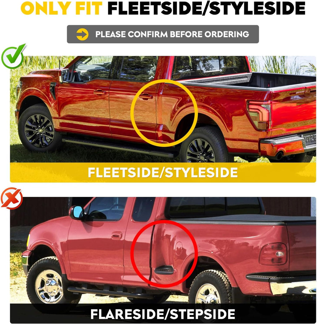 5.5Ft Soft Roll up Truck Bed Tonneau Cover Fit for 2015-2025 Ford F150, 2022-2025 F150 Lightning, Only Fits 5.5Ft (67.1") Fleetside/Styleside Bed