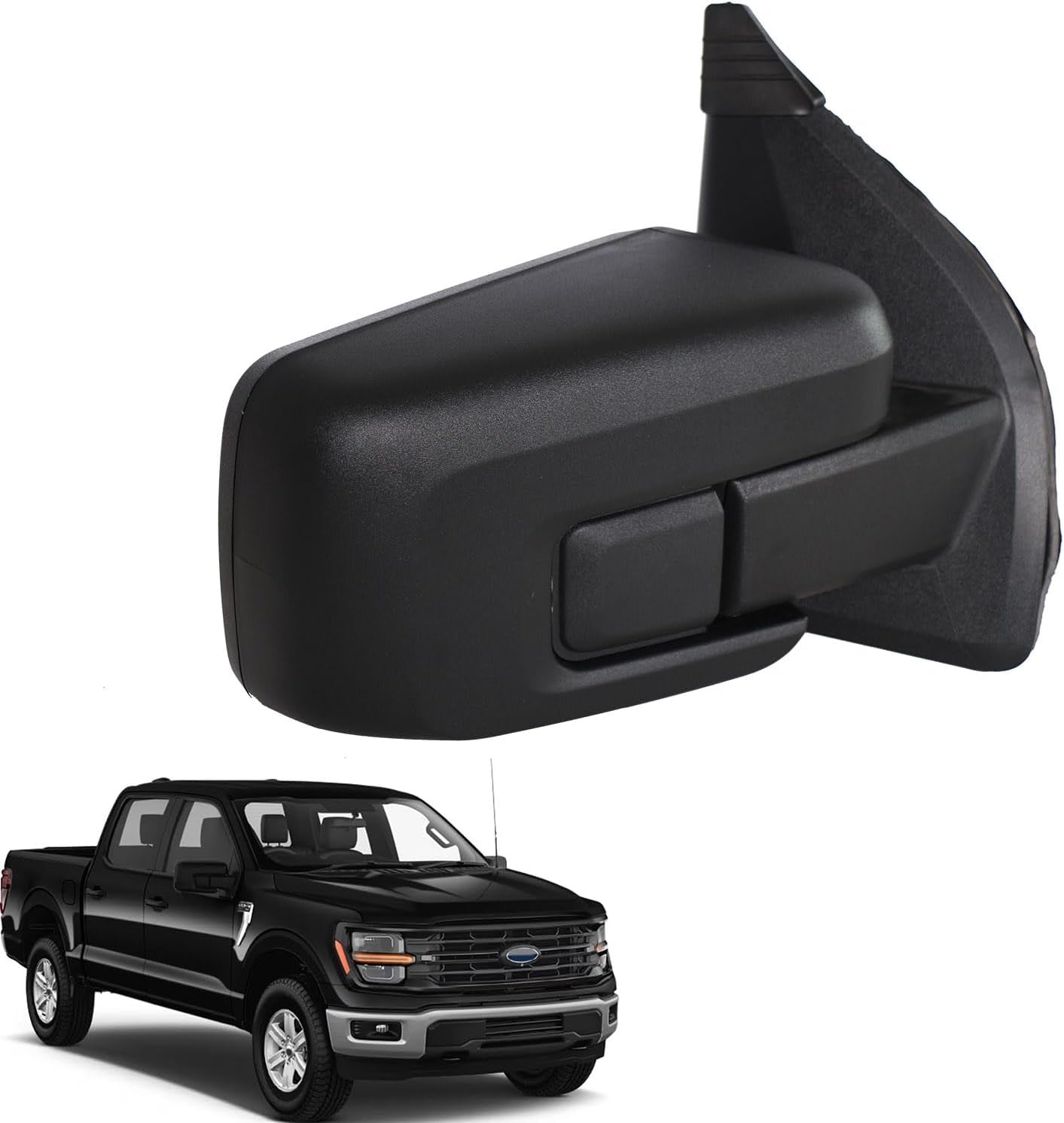 For Ford F150 Side Mirror Replacement Right Passenger for 2021-2025 F-150 Accessories 9 Pins Power Glass Turn & Temperature Sensor Heated Blind Spot Monitoring