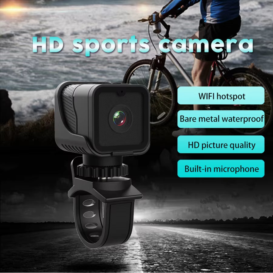Equipped with Wifi Waterproof Camera, High-Definition 1080P Portable Sports Mini Camera, Motorcycle and Bicycle Driving Recorder