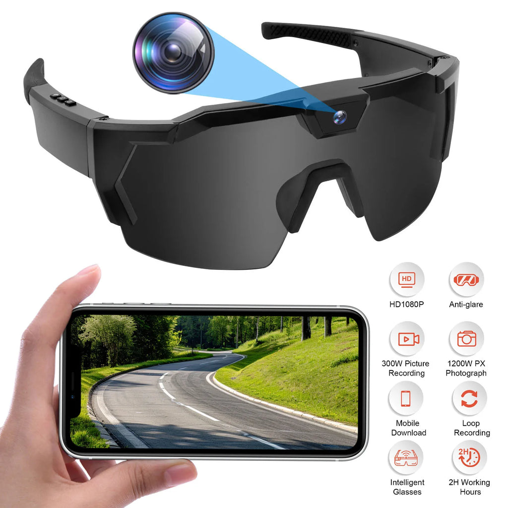 Cycling Action Sunglasses 4K HD AI Smart Glasses 64G ROM Sport Camera Sunglasses Outdoor Bicycle Driver Video Recorder Walk Cam