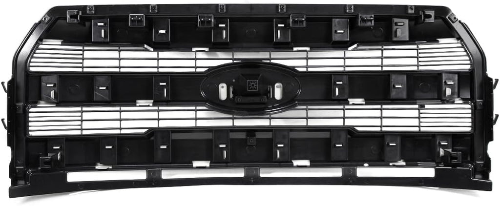 Shadow Black Front Grill Assembly Compatible with 2015-2017 Ford F150 Lariat Style Upper Grille W/O Camera Hole Replace for FL3Z8201GA