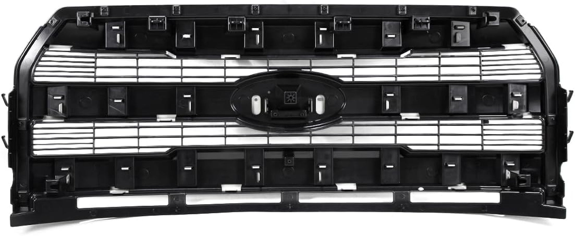 Shadow Black Front Grill Assembly Compatible with 2015-2017 Ford F150 Lariat Style Upper Grille W/O Camera Hole Replace for FL3Z8201GA